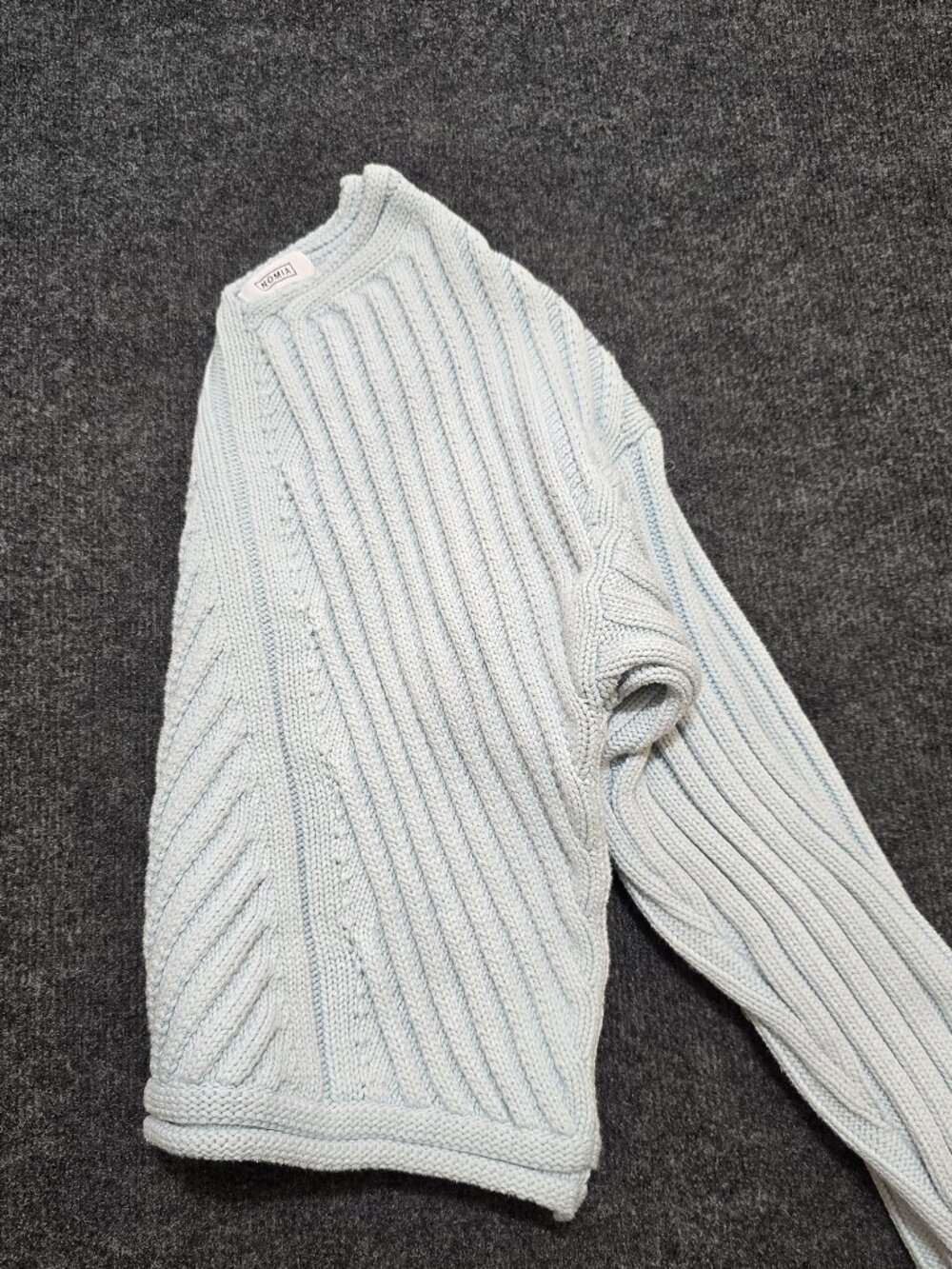 Nomia Women’s 100% Cotton Sweater Size S • Light Blue Textured Knit Pullover Thi